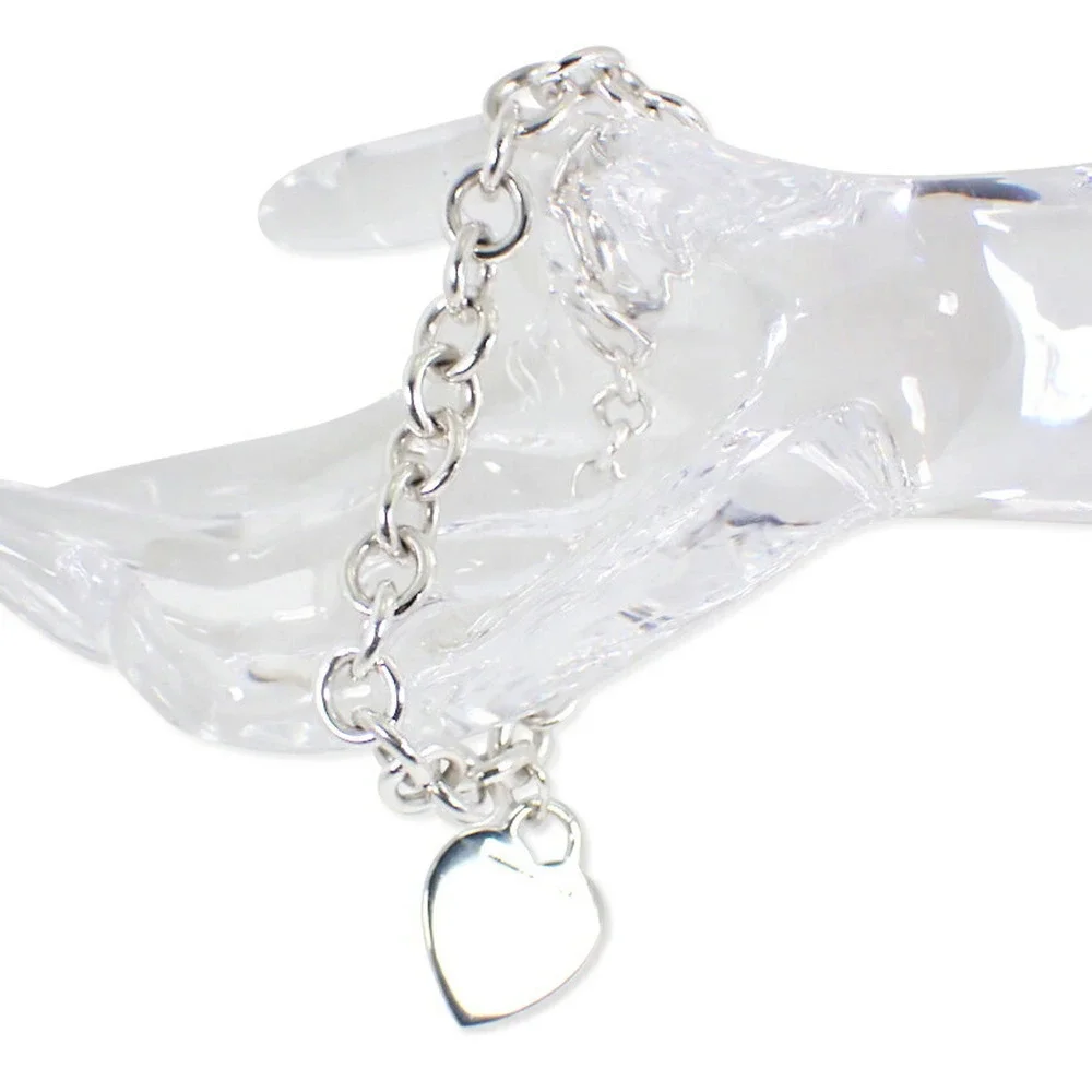 TIFFANY Silver Heart Charm Bracelet